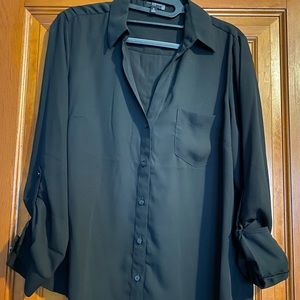 The Limited button down blouse, black long sleeve or 3/4, size medium petite